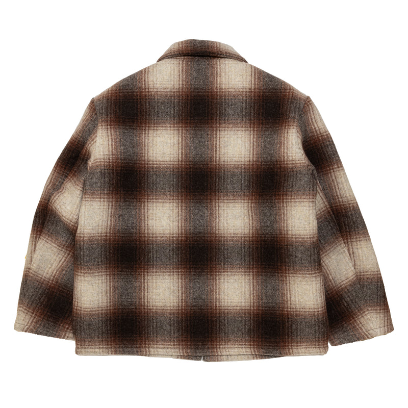OMBRE CHECK WOOLJACKET / BROWN