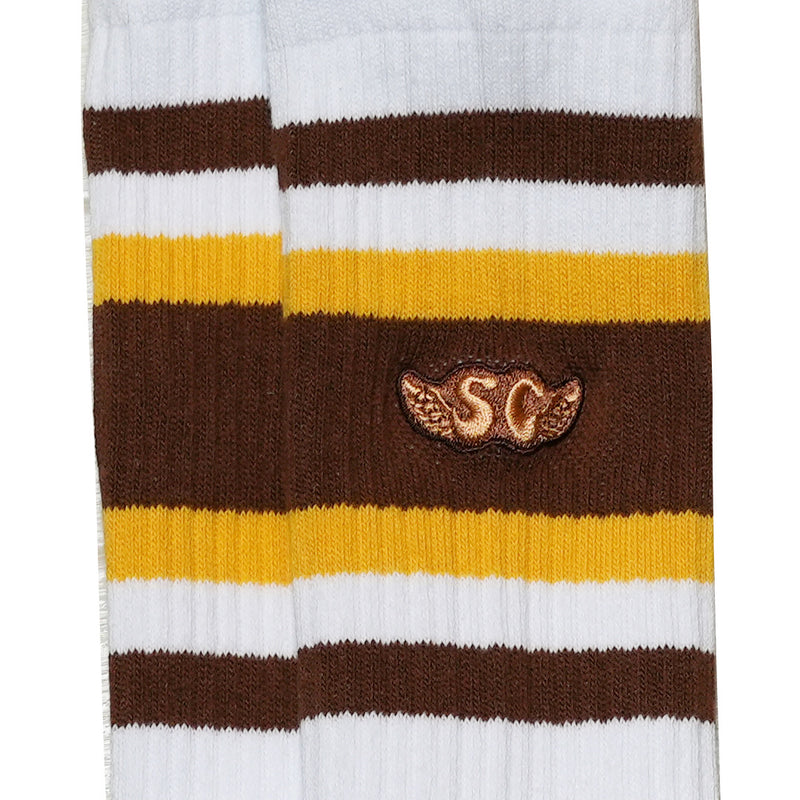 SC 2PACK SKATER SOX / YELLOW×BROWN NAVY×RED