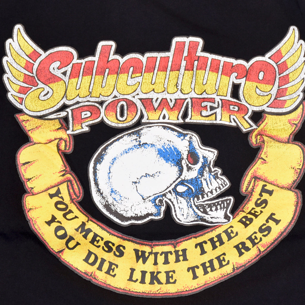 SUBCULTURE POWER SKULL T-SHIRT / BLACK-