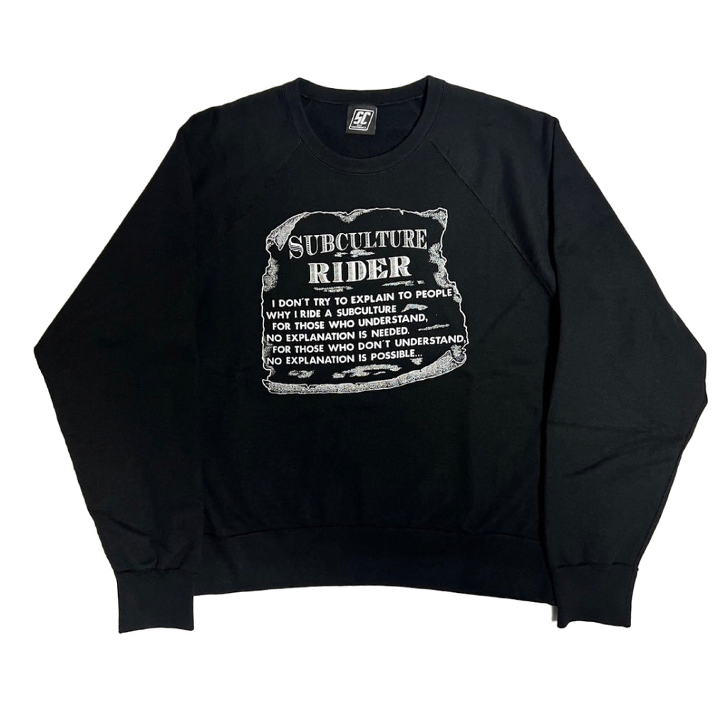 SUBCULTURE RIDER CREW NECK SWEAT /BLACK