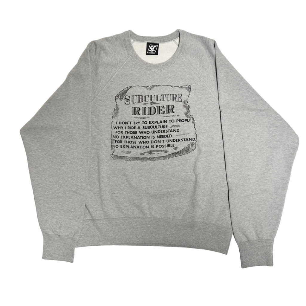 SUBCULTURE RIDER CREW NECK SWEAT /GRAY