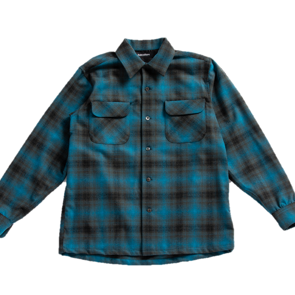 SUBCULTURE SC WOOL CHECK SHIRT PURPLE
