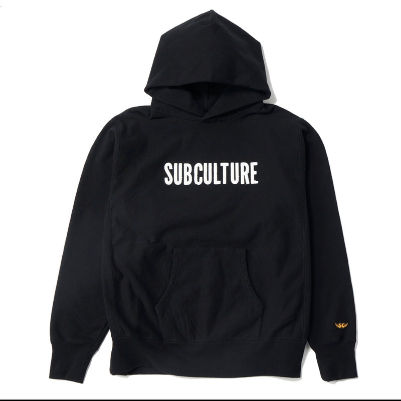 VINTAGE SWEAT HOODIE  (SUBCULTURE) / BLACK×WHITE