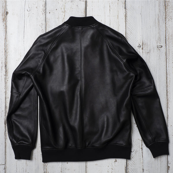 LEATHER TRACK JACKET / BLACK