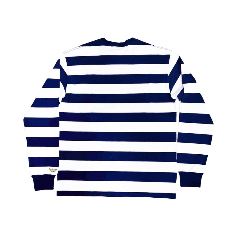 BORDER LONGSLEEVE T-SHIRT / NAVY×WHITE